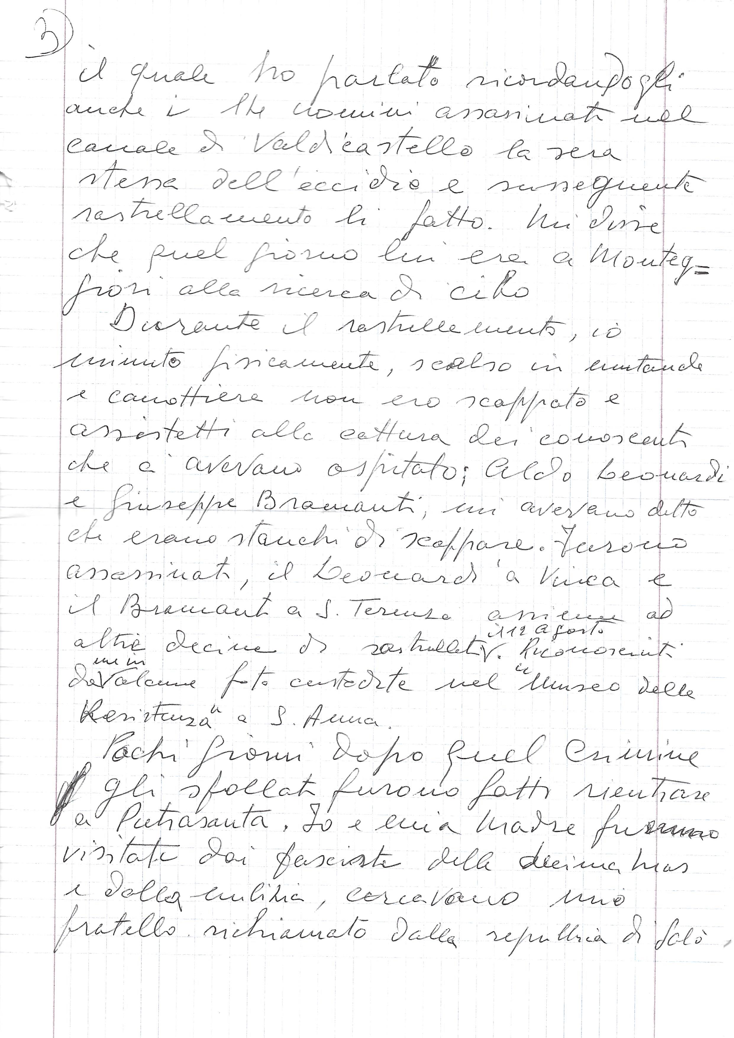 testimonianza di Ivo Maggi (manoscritto pagina 3)